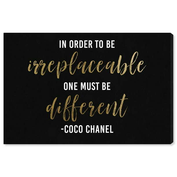 Wall Plaque Black &Gold Sign In Order To Be Irreplaceable One Must Be Different 